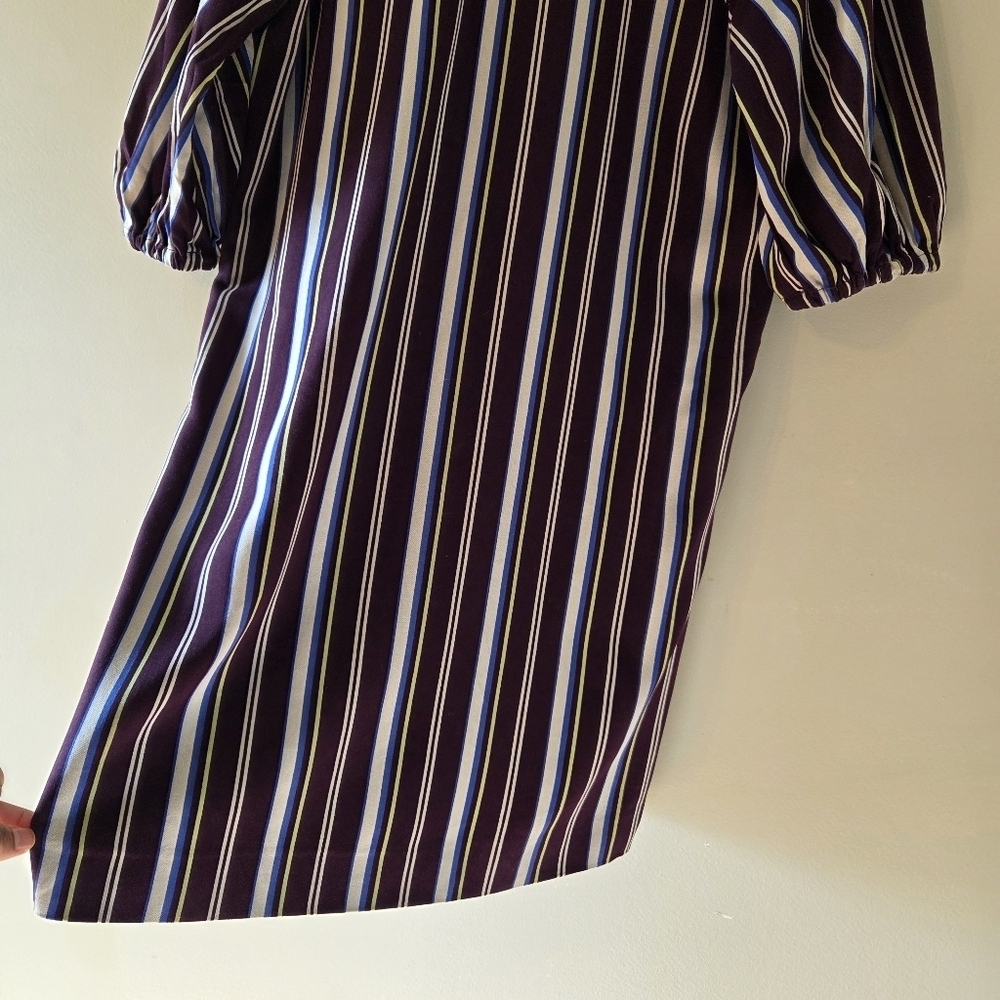 Alysi Creme Bohemian Casual Striped Midi Women's Dress Size 8 - Picture 10 of 15